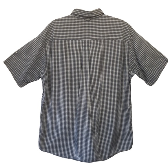 Timberland Button down short sleeve blue plaid shirt Lg EUC - Picture 4 of 13